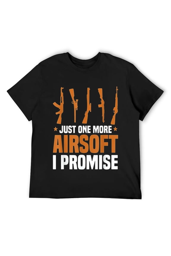 Mens Funny Airsofter Just One More Airsoft I Promise Airsofting T-Shirt Black
