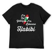 Mens Funny Arabic Lebanese I'm Not Yelling, I'm Lebanese Habibi Sweatshirt Black Small