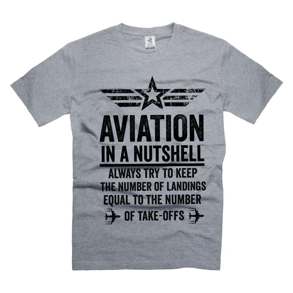 Mens Funny Aviation T-shirt Aviation In A Nutshell T-Shirt Aviation Joke Shirt Funny Saying Tee (XX-Large Grey)