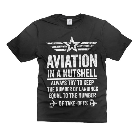 Mens Funny Aviation T-shirt Aviation In A Nutshell T-Shirt Aviation Joke Shirt Funny Saying Tee