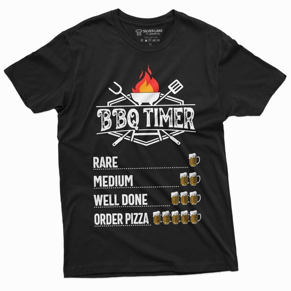 Mens Funny Bbq Timer T-Shirt | Party Beer Drinking Outdoor Humor Tee Shirt