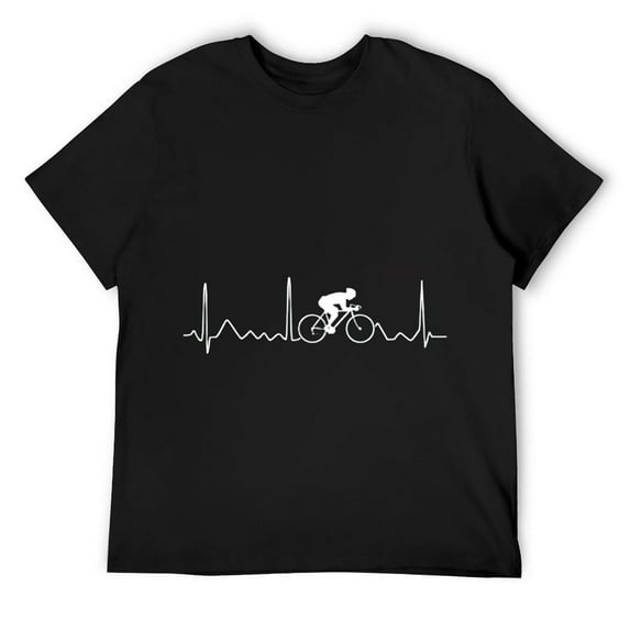 Mens Funny Bicycle Heartbeat Design -Cute Bicycle Bike Rider Gift T Shirt Black