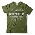 thumbnail image 1 of Mens Funny Bikesexual Shirt Bike Shirts Bicycle Shirt Funny Sarcastic T shirt Cycling Cyclist Tee (X-Large Military Green), 1 of 6