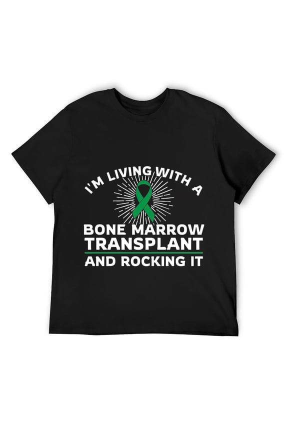 Mens Funny Bone Marrow Transplant Design BMT Survivors Donors T Shirt Black