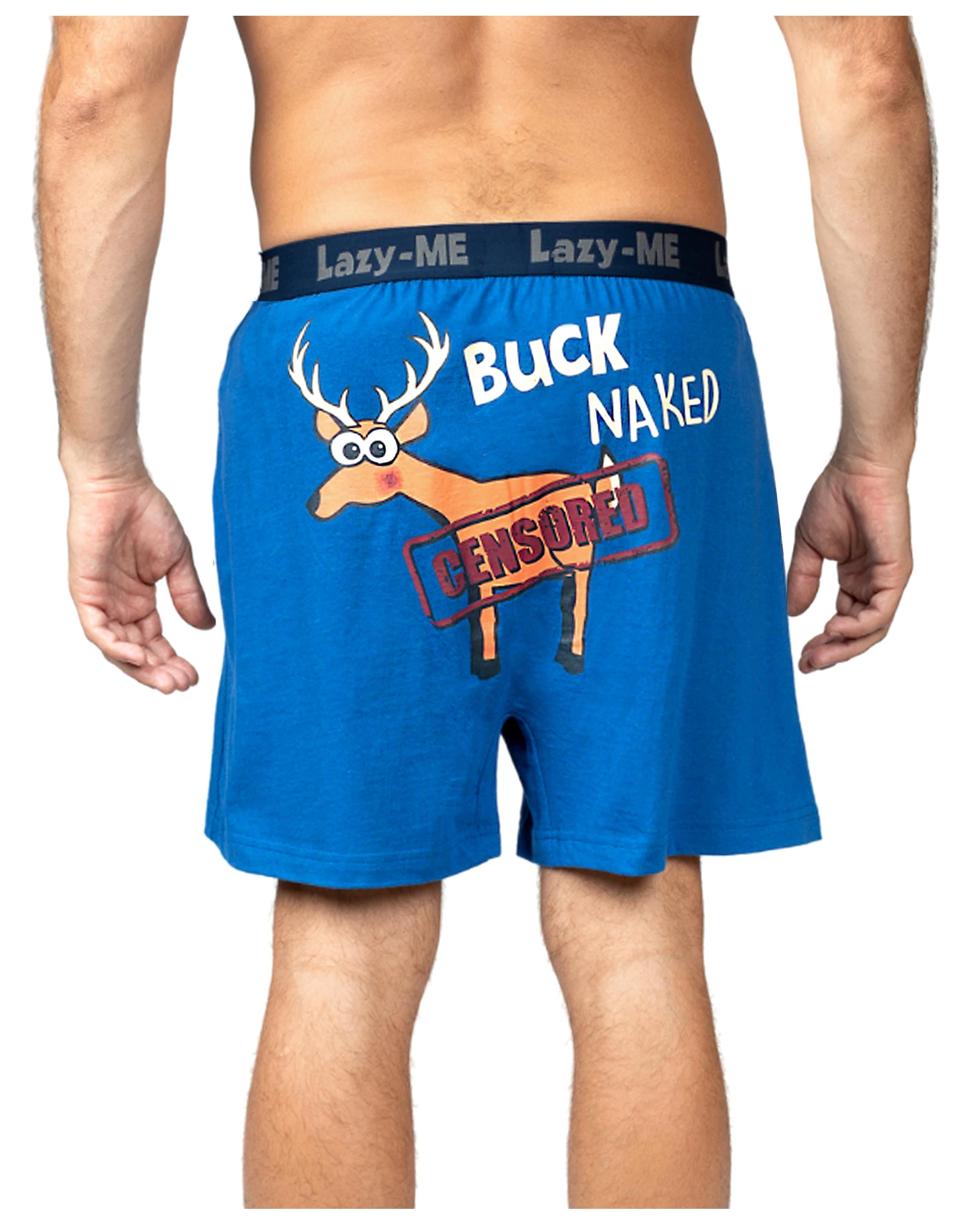 Mens Funny Boxer Shorts, Male Sizes XSL, Buck, Size M, Lazy Me