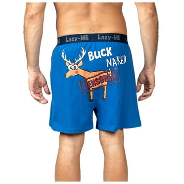 Mens Funny Boxer Shorts, Male Sizes XS-L, Buck, Size: XS, Lazy Me