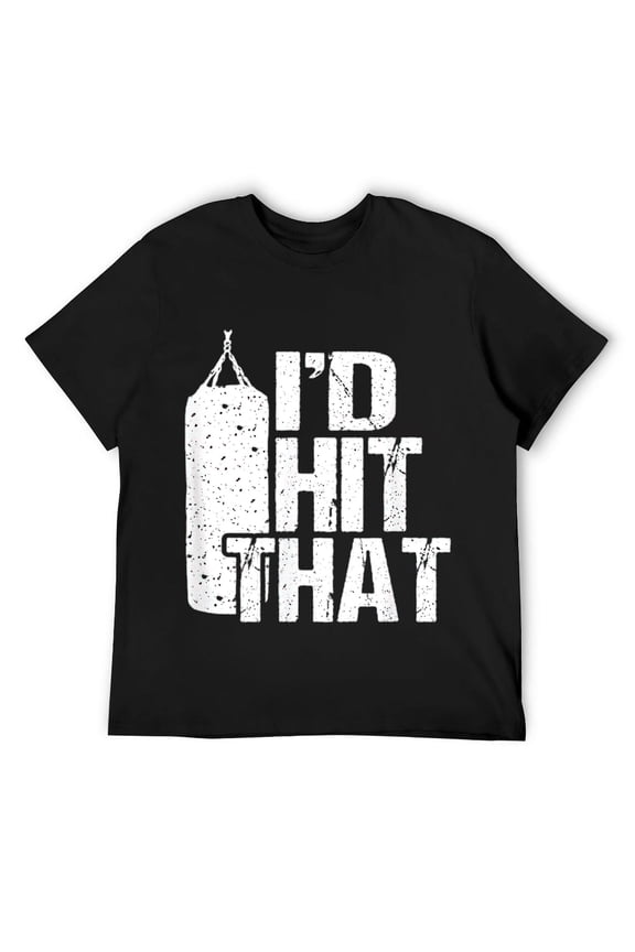 Mens Funny Boxing Shirt - I'd Hit That - Punching Bag Box shirt T-Shirt Black