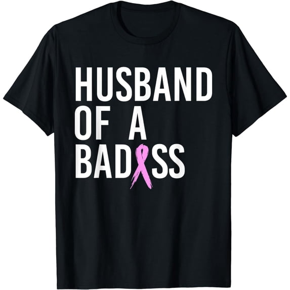 Mens Funny Breast Cancer Husband Design To Support Wife T-Shirt