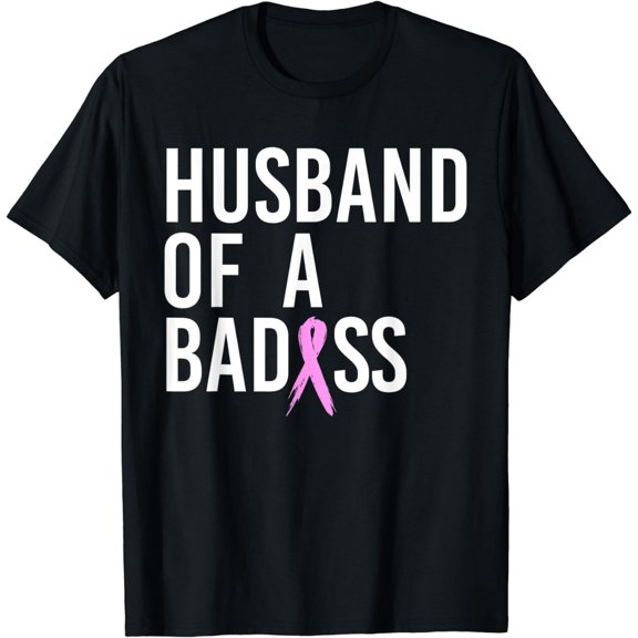 Mens Funny Breast Cancer Husband Design To Support Wife T-Shirt