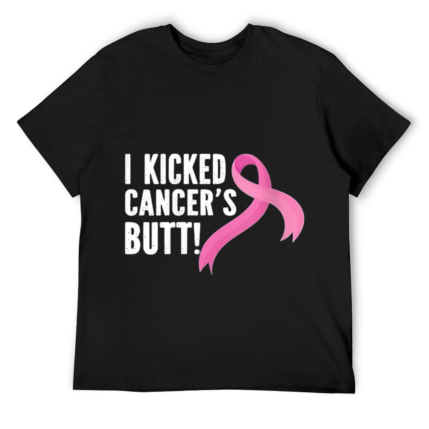 Mens Funny Breast Cancer Tee I Kicked Cancers Butt Design V-Neck T ...