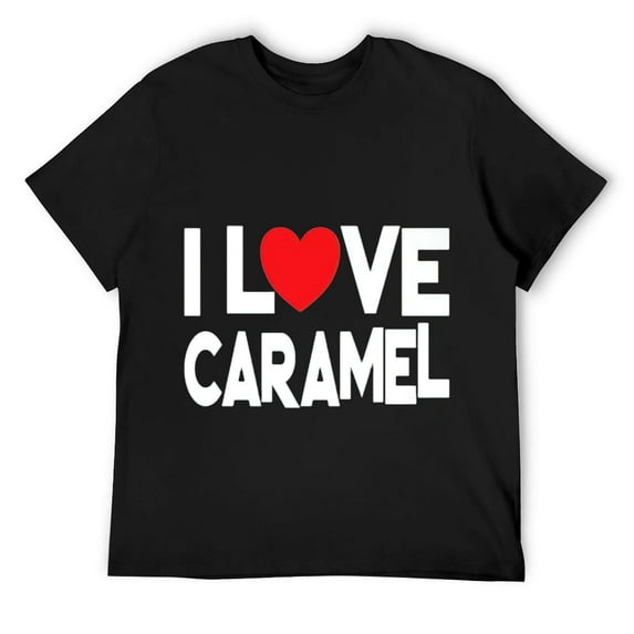 Mens Funny Caramel Lover Shirt - I Love Caramel T-Shirt Black