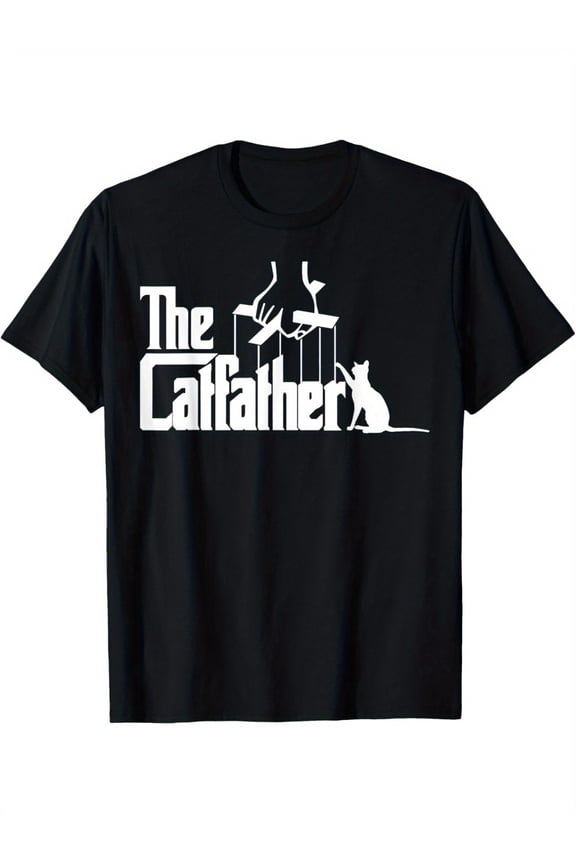 Mens Funny Catfather Cat Daddy Fathers Day Cat Lover Gift Men's Classic Fit Short Sleeve T-Shirt 100% Cotton
