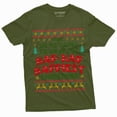 thumbnail image 1 of Mens Funny Christmas T-Shirt Hap-Hap Happiest Christmas Movie Inspired Party Tee Shirt (Small Military Green), 1 of 6