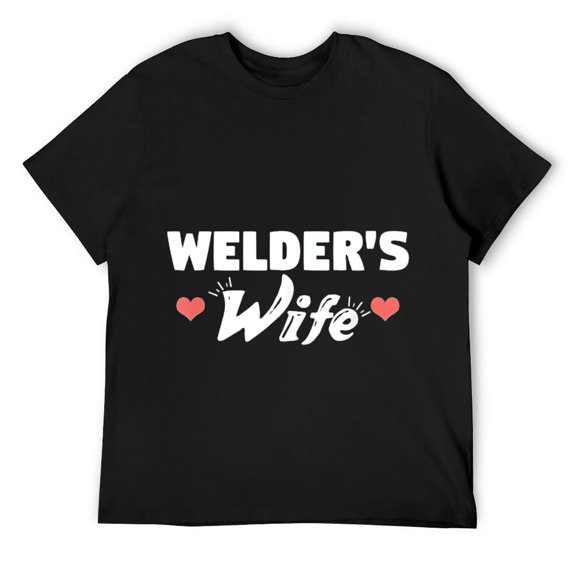 Mens Funny Cute Sweet Gift Welders Wife T-Shirt Black