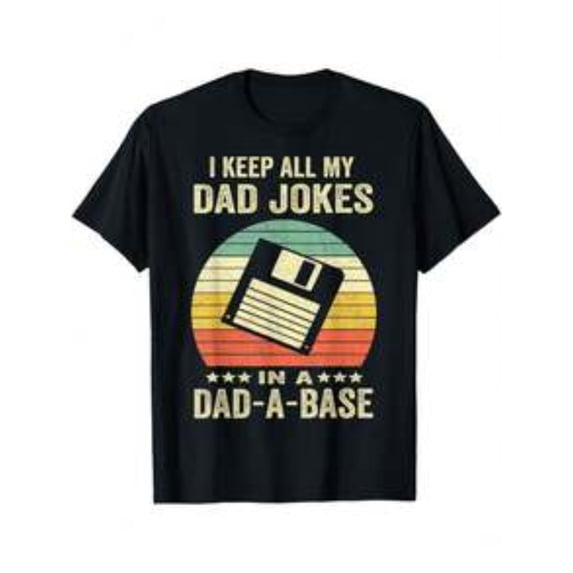 Mens Funny Dad Jokes In Dad-A-Base Vintage For Father's Day T-Shirt, Comfortable Breathable Soft Tee, Men's 100% Cotton T-Shirt 180gsm