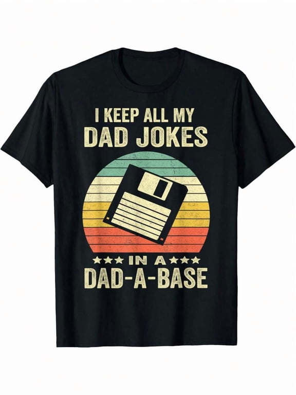 Mens Funny Dad Jokes In Dad-A-Base Vintage For Father's Day T-Shirt