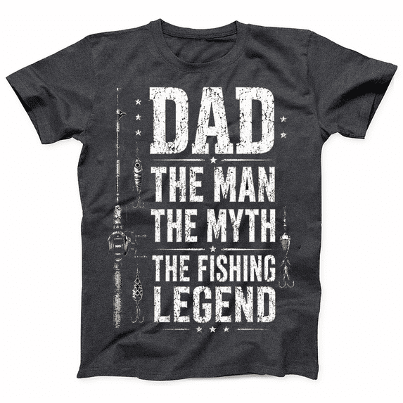 Mens Funny Dad T Shirts Dad The Man The Myth The Fishing Legend Fathers Day Graphic Tee for Men Fisherman Graphic Tees