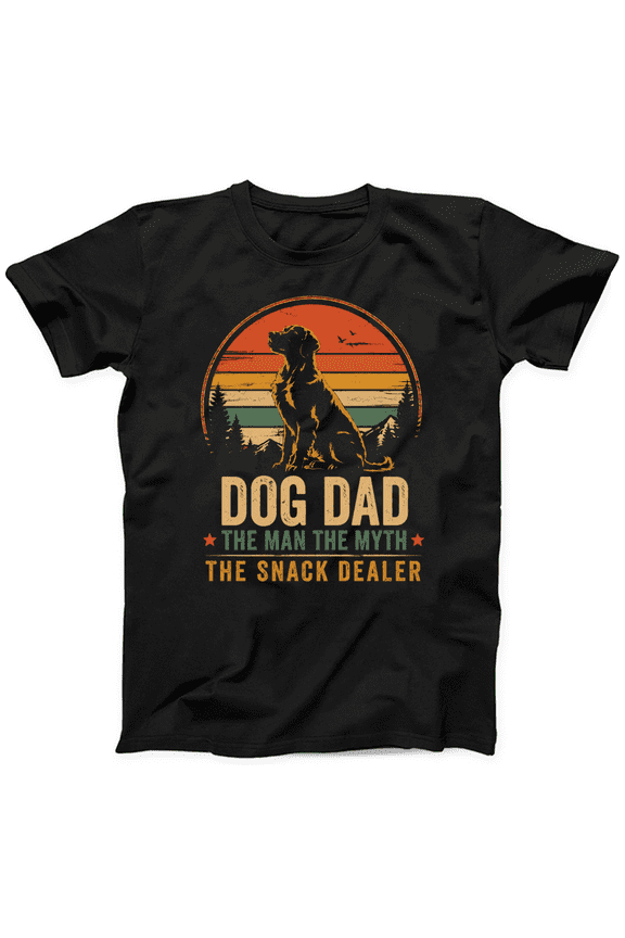 Mens Funny Dog Dad T Shirts Retro Sunset Dog Dad Fathers Day Graphic Tee for Men Vintage Pet Lover Graphic Tees