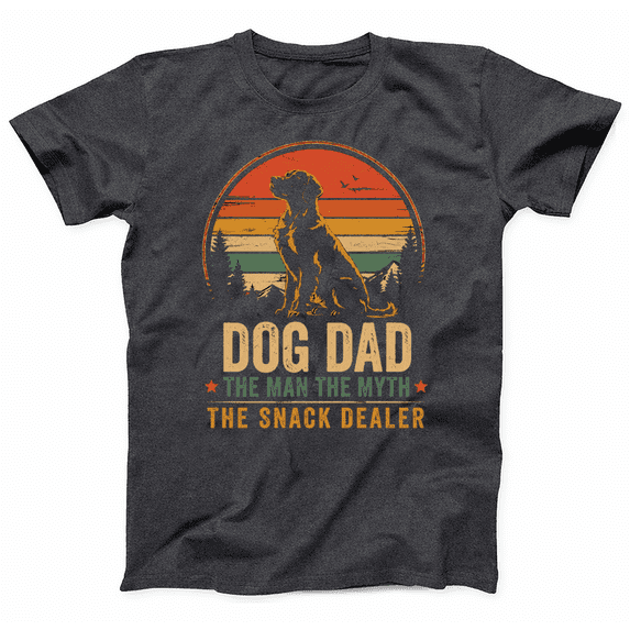 Mens Funny Dog Dad T Shirts Retro Sunset Dog Dad Fathers Day Graphic Tee for Men Vintage Pet Lover Graphic Tees