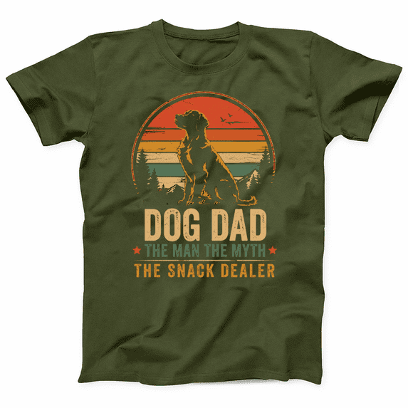 Mens Funny Dog Dad T Shirts Retro Sunset Dog Dad Fathers Day Graphic Tee for Men Vintage Pet Lover Graphic Tees