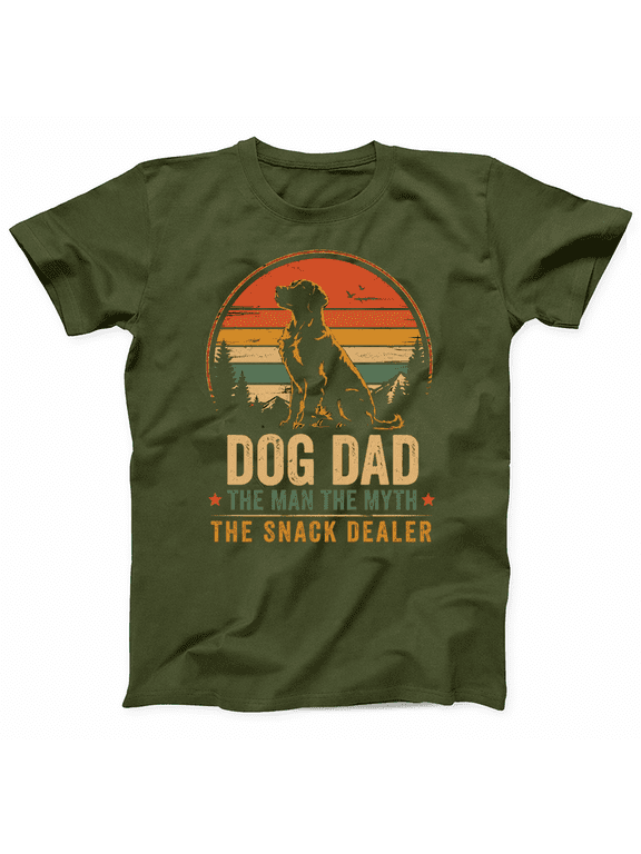 Mens Funny Dog Dad T Shirts Retro Sunset Dog Dad Fathers Day Graphic Tee for Men Vintage Pet Lover Graphic Tees