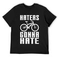 thumbnail image 1 of Mens Funny E-Bike Design Haters Gonna Hate Electric Bike T-Shirt Black Large, 1 of 5
