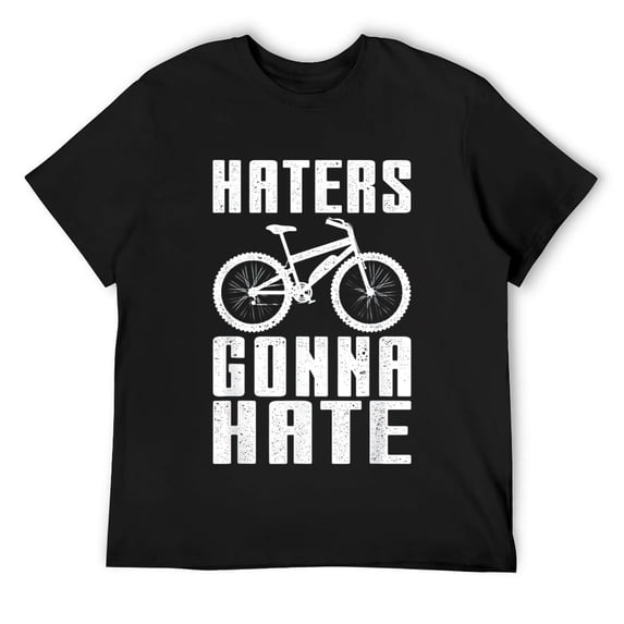 Mens Funny E-Bike Design Haters Gonna Hate Electric Bike T-Shirt Black Large