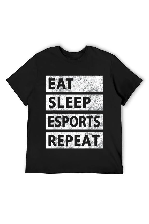 Mens Funny Esports Gaming Gamer Eat Sleep Esports T-Shirt Black