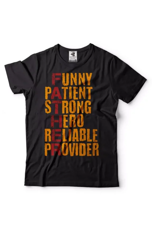 Mens Funny Father T-Shirt Father Definition Tee Strong Hero Father Dad Shirts Unisex S-5XL Hot Trending Shirt, Vintage Birthday Gift