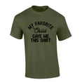 thumbnail image 1 of Mens Funny Fathers Day My Favorite Child Gave Me This Shirt Shirt Short Sleeve T-shirt Graphic Tee-Military Green-medium, 1 of 4