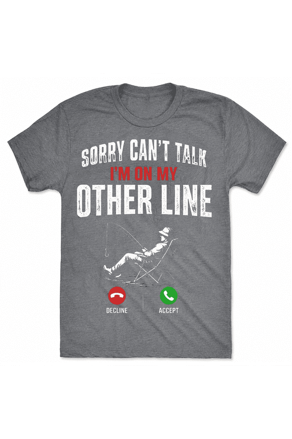Mens Funny Fishing Dad T Shirts Sorry Cant Talk Other Line Fathers Day Graphic Tee for Men Fisherman Graphic Tees