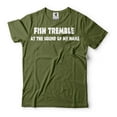 thumbnail image 1 of Mens Funny Fishing Shirt Fish Tremble At The Sound Of My Name Shirt Fisherman Humorous Tee Shirt (Large Military Green), 1 of 6