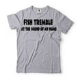 thumbnail image 1 of Mens Funny Fishing Shirt Fish Tremble At The Sound Of My Name Shirt Fisherman Humorous Tee Shirt (X-Large Grey), 1 of 6