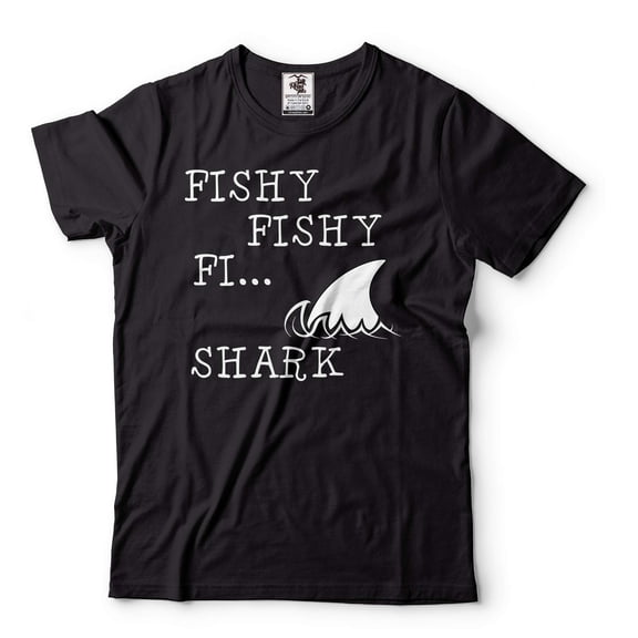 Mens Funny Fishing T-shirt Fishy Fishy Shark Tee Fishing Gifts Fisherman Tee Funny Gifts For Men (XX-Large Black)