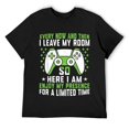 thumbnail image 1 of Mens Funny Gaming Every Now And Then I Leave My Room Gamer T-Shirt Black, 1 of 5