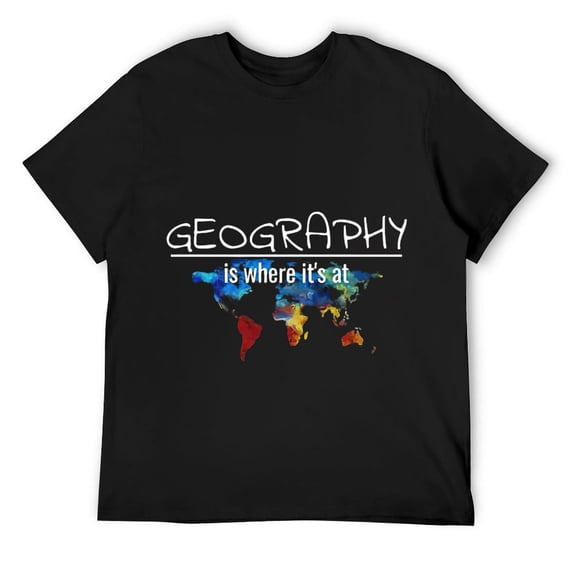 Mens Funny Geography Teacher Earth Day Design Is Where It's At Sweatshirt Black Large