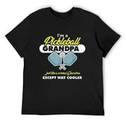 Mens Funny Grandpa Pickleball T-Shirt Black Small