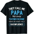 thumbnail image 1 of Mens Funny Grandpa Shirts, Humorous statement T-Shirt Papa Partner In Crime Dad T-Shirt Black Tshirt, 1 of 4