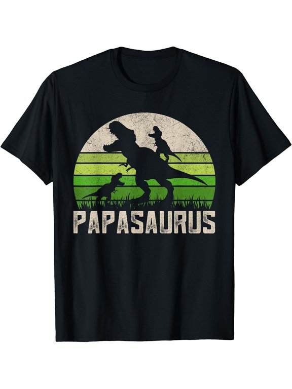 Mens Funny Grandpa Shirts, Papasaurus Dinosaur 2 Fathers Day T-Shirt Unisex S-5XL Hot Trending Shirt, Vintage Birthday Gift