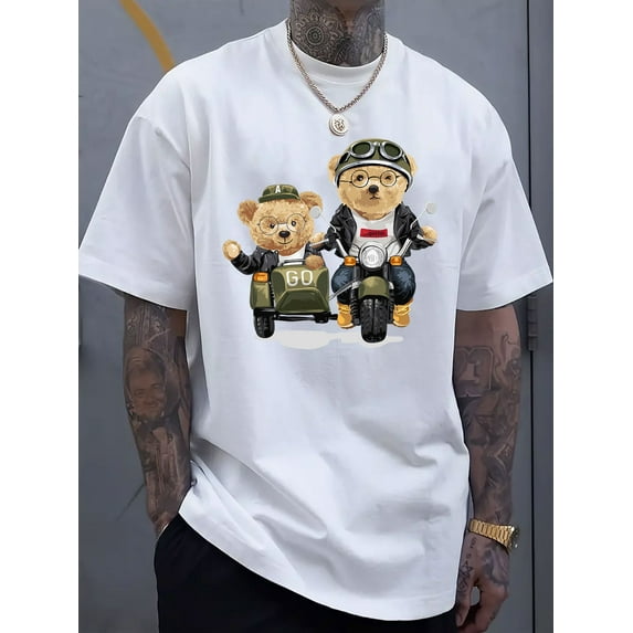 Mens Funny Graphic Tees Vintage T-Shirts Oversized Letter Print Casual Crewneck Cotton Top Short Sleeve Rapper Streetwear White A XXL