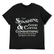 Mens Funny Gunsmith Coffee Lover Sarcasm Humor T Shirt Tee Black Small
