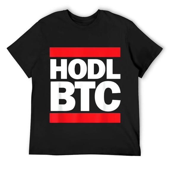 Mens Funny HODL BTC Bitcoin Cryptocurrency T-Shirt Black