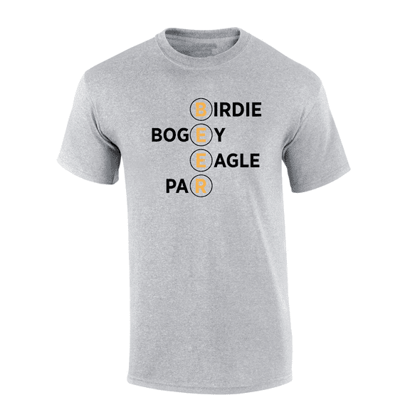 Mens Funny Humorous Beer Circles Birdie Bogey Eagle Par Mens Short Sleeve T-Shirt-Sport Grey-Medium