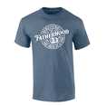 thumbnail image 1 of Mens Funny Humorous Father's Day Wood Beer Barrell Surviving Fatherhood Mens Short Sleeve T-Shirt-Heather Indigo-5X-Large, 1 of 1