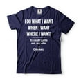 thumbnail image 1 of Mens Funny Husband T-shirt I Gotta Ask My Wife Shirt Husband Gifts Funny Anniversary Gift For Him (XX-Large Navy Blue), 1 of 6