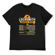Mens Funny Locksmith Hourly Rate Apparel For Locksmiths T-Shirt Black Small