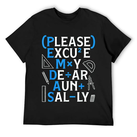 Mens Funny Math Rules Pemdas Pun Teachers Math Day T-Shirt Black
