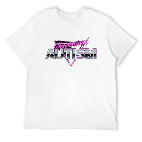 Mens Funny Meme 80s Aesthetic T-Shirt Weaponized Autism White Medium
