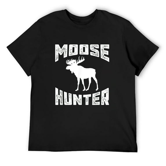 Mens Funny Moose Hunter T-Shirt - Cool Hunting Bull Gift Idea Black 2X-Large