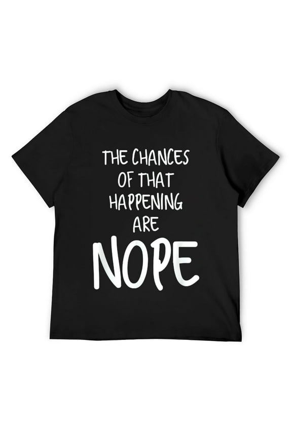 Mens Funny NOPE design T-Shirt Black